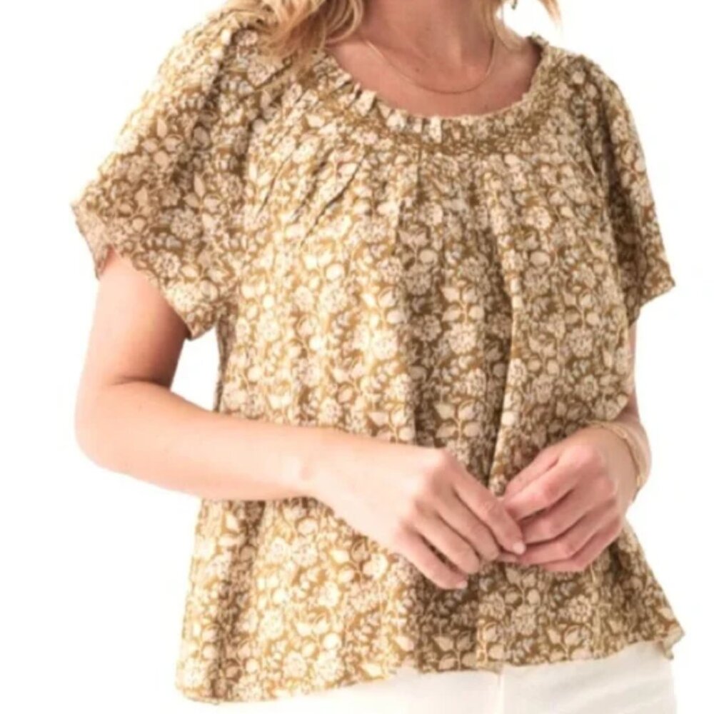 Faherty Annabelle linen top Ladies size L